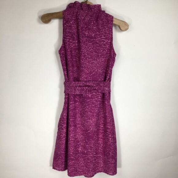 LOFT Pink Leopard Cheetah Wrap Dress Size 0 P - Picture 7 of 9